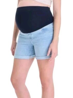 Isabel Over Belly High-Rise Maternity Jean Light wash Shorts Sz 6